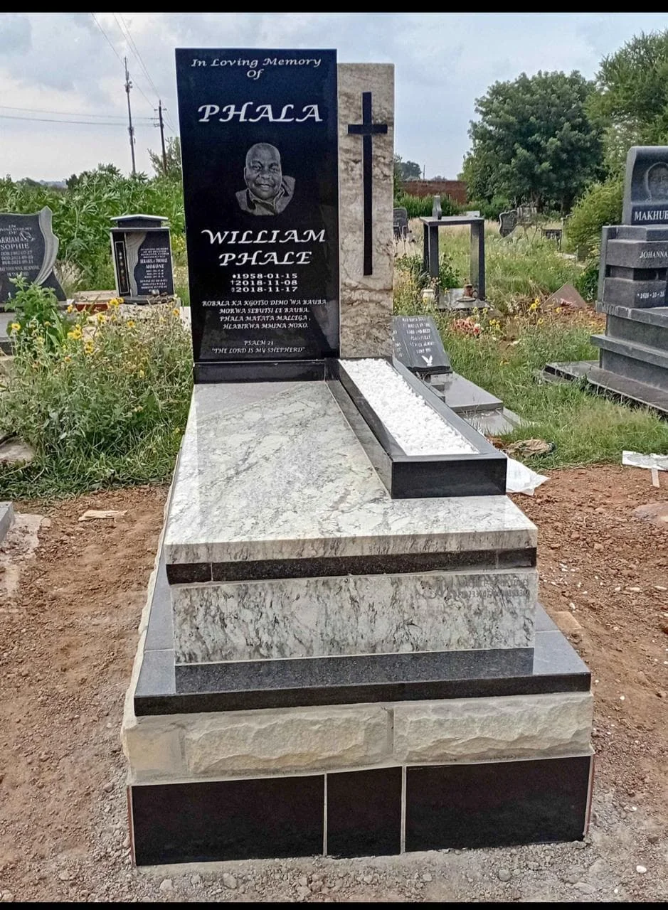 The Majesty — Ruby Red Granite tall upright memorial